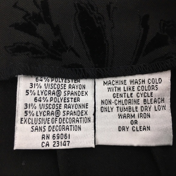 TALBOTS Pants Velvet Paisley Black Floral Print Ankle High Rise Petite Size 2P - Picture 9 of 10